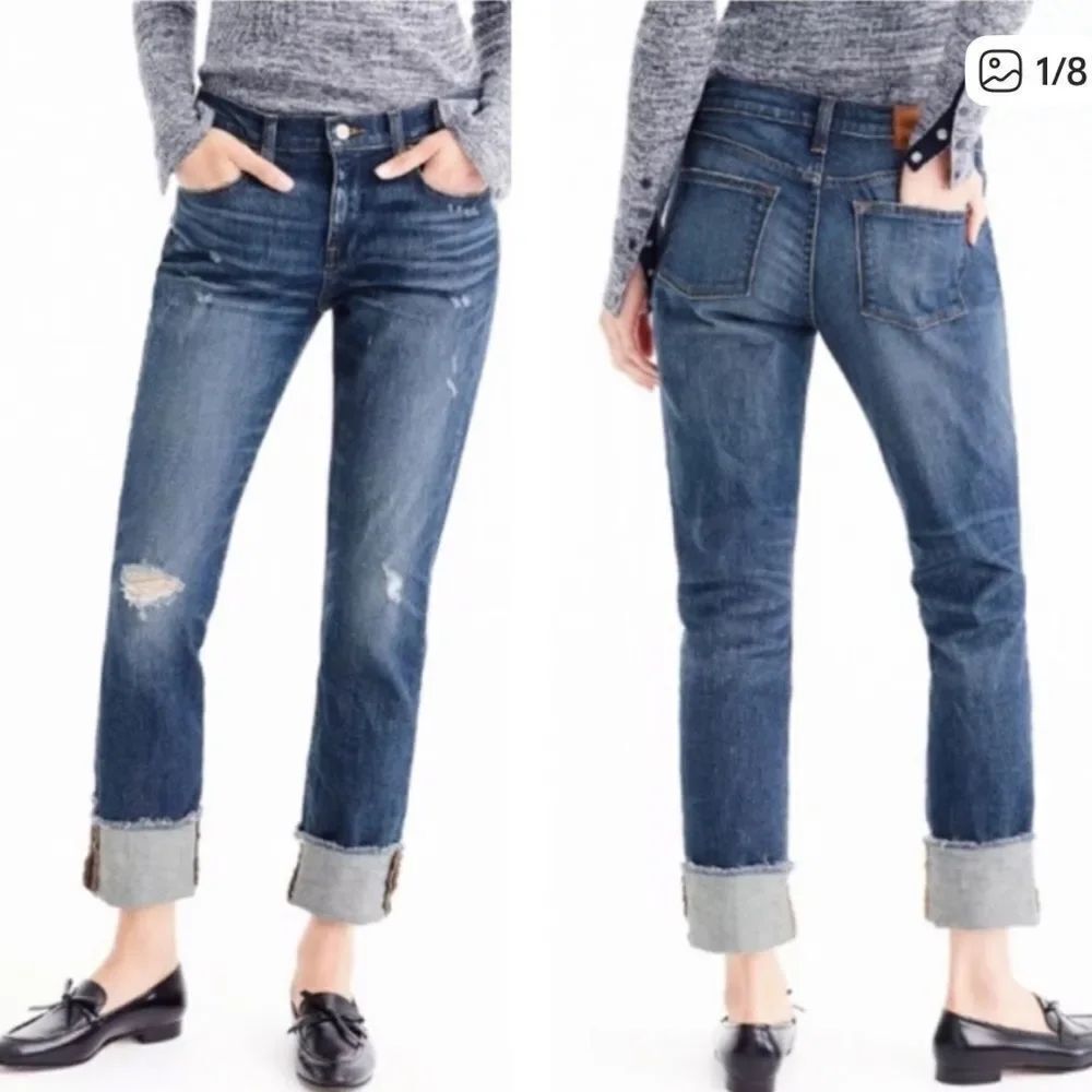 J. Crew Slim Broken In Boyfriend Distressed Slouchy Jean Womens 31
